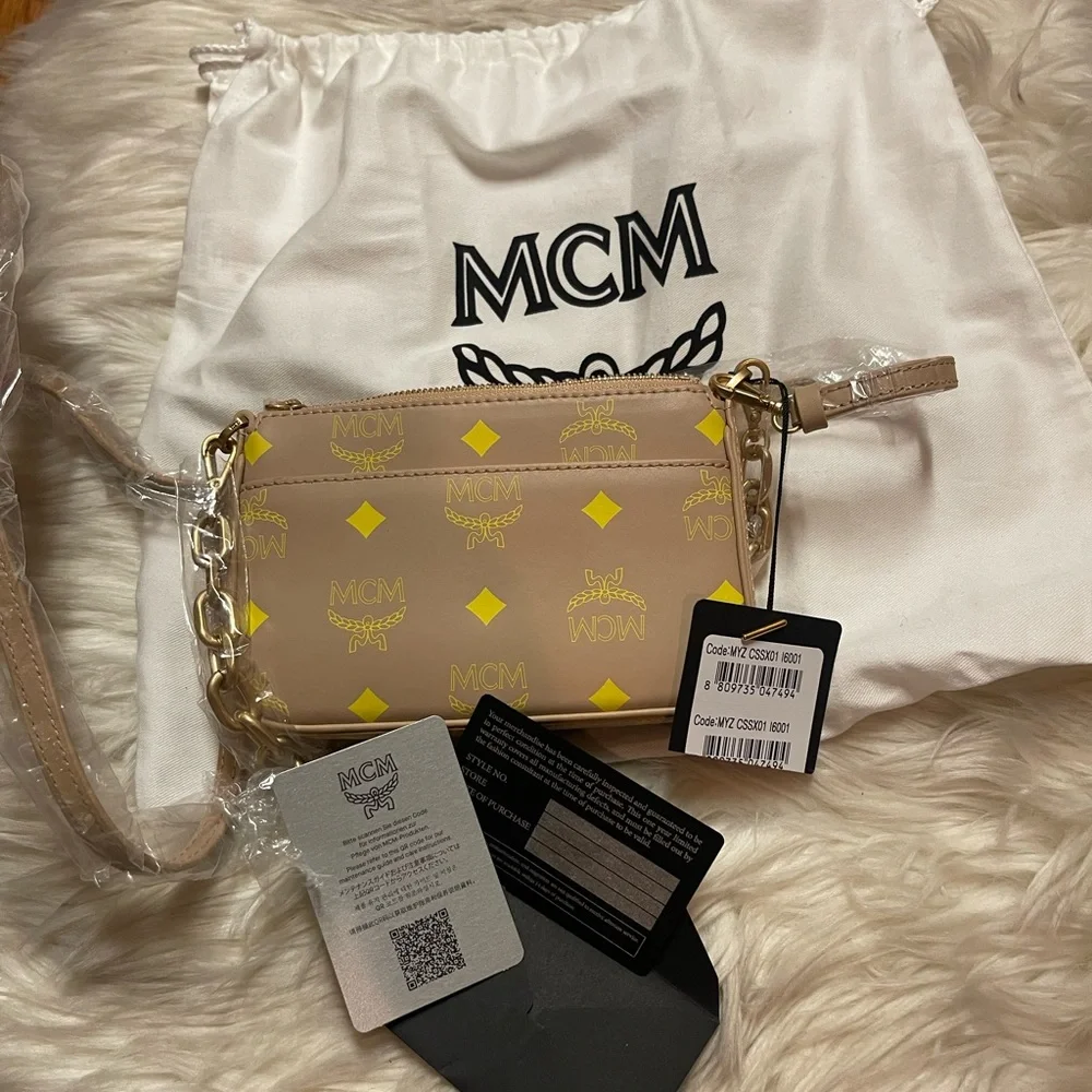 MCM  Mini Color Splash Logo Pouch-On-Chain, Crossbody & Shoulder Purse - Picture 5 of 15